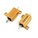 Uxcell a14010900ux0147 2 Piece Chassis Mounted Yellow Aluminum Housed Clad Resistors, 10W 50 Ohm