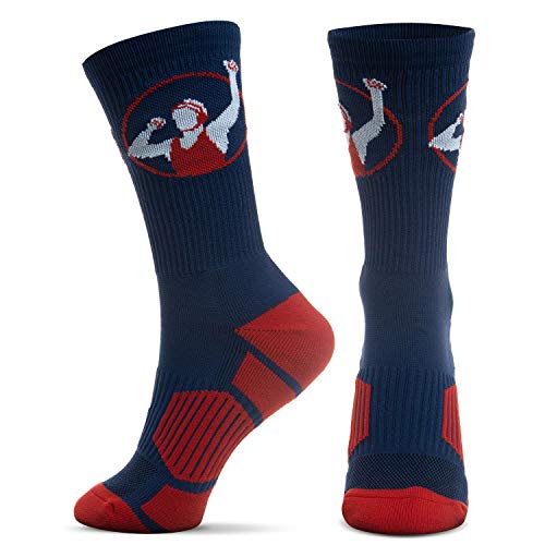 ChalkTalkSPORTS Wrestling Performance Crew Socks - Youth & Adult - Navy & Red - Wrestling Mid-Calf Socks