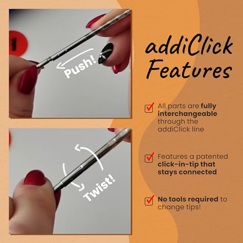 Image of skacel by addi addiClick Interchangeable Knitting Needles Set, Circular Needle Kit with Olive Wood Tips and Nylon Cords