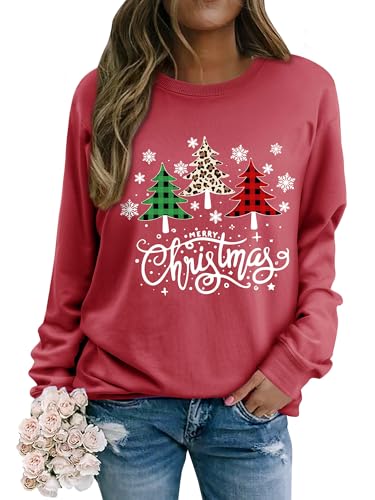 Yihelian Weihnachts Sweatshirt Damen Weihnachtspullover Merry...