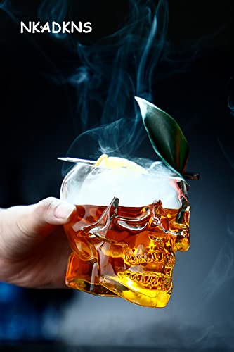 Nkadkns Funny Skull Glass Wine Glass ，Drinking Glass，Gift, Engraved Design,Large Glasses,Vodka Spirits Cup Glass ，New Crystal Skull Cup ，Halloween Decorations Gifts(350Ml/12 Ounces) #TOP5