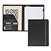 Samsill 71220 Slimline Padfolio, Leather-Look/Faux Reptile Trim, Writing Pad, Black