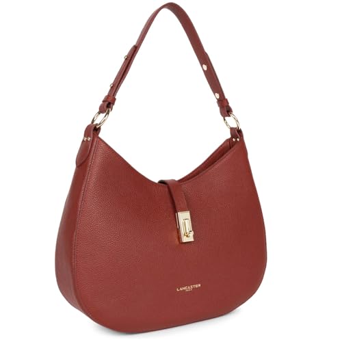 Sac besace LANCASTER Milano Horizon grand format en cuir grainé carmin pour femme active - 3
