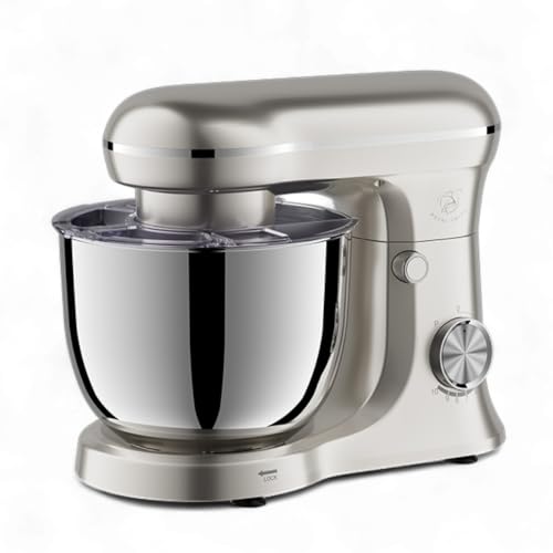 Royal Swiss Robot Pastelero 5L - 1500W - 10 velocidades + función pulso | Movimiento Planetario 360° | Cuenco Inox & Tapa Antisalpicaduras – Silenciador (≤78dB) – Color Crema Elegante