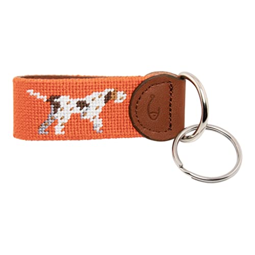 Image of Leather Hand-Stitched Needlepoint Key Fob or Key Chain