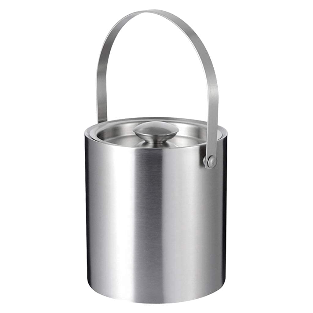 Secchiello per Il Ghiaccio Secchiello per Il Ghiaccio in Acciaio Inossidabile a Doppio Isolamento con Coperchio Secchiello per Champagne Bottiglia per Vino e Birra per la Famiglia e Il Bar S
