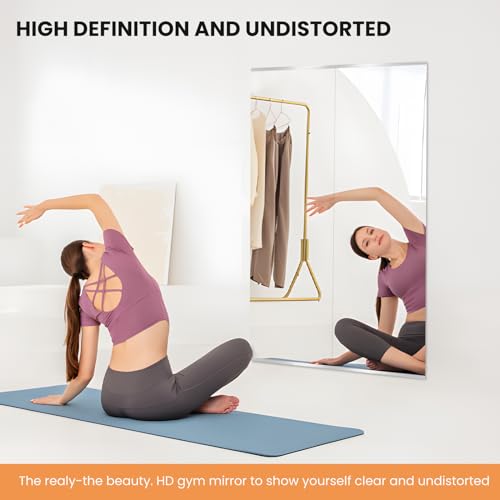 Home Gym Mirror, 79X32 Inch(1Pack) Large Frameless Tempered Glass Full Body Wall Mounted Mirror for Gym, Yoga, Exercise, Dance Studio