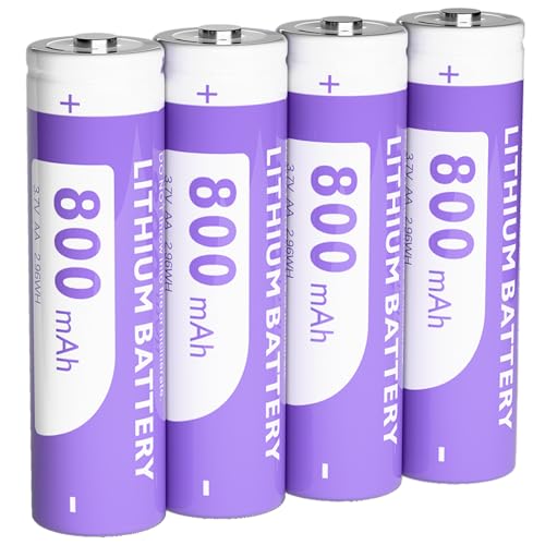 4 Stück AA 800mAh Akku 3 7 V AAGröße Wiederaufladbar Batterien für solar Beleuchtung Taschenlampe elektrische Zahnbürste