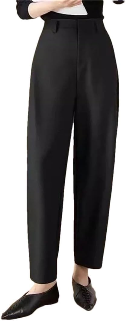 Women Woolen Korean High Waist Shaped Straight Suit Trousers