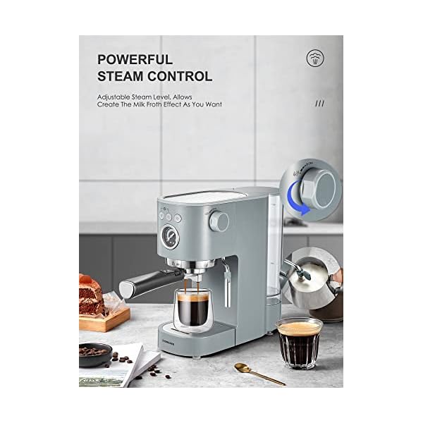 Espresso Machine Coffee Makers 15 Bar Cappuccino Machines with Milk Frother for Espresso/Cappuccino/Latte/Mocha for Home Brewing 1350W - CM6927 - Image 5