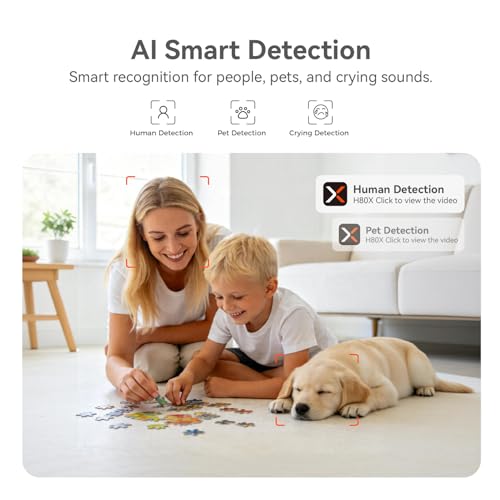 Image of 4K UHD Indoor Camera, 64G Built-in Storage No Subscription,Pet Camera Indoor with Phone App,Work as Baby Monitor /Cat /Dog Camera,360Pan&Tilt,Two-Way Talk,Privacy Mode,AI Tracking /Detection
