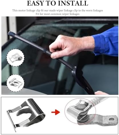AEIMIAIDE 4PCS Windshield Wiper Linkage Clip, Heavy Duty Windshield Wiper Motor Clip for Stopping Linkage Popping Off, niversal Wipers Motor Assembly Clips for Fixing Wipers Linkage - 4