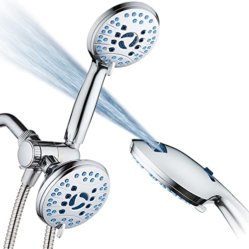 Hotel Spa AquaCare As-Seen-On-TV High Pressure 48-setting Rain & Handheld 3-way Shower Head Combo -...