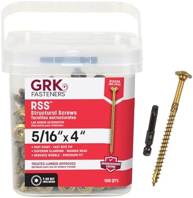 GRK RSS5164HP RSS HandyPak 5/16 by 4-Inch Structural Screws, 100 Screws per Package