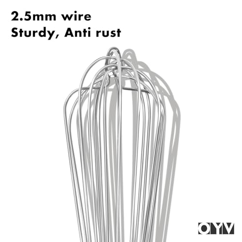 Image of OYV 18 /10 Stainless Steel Large Whisk, 17 inch Commercial Heavy Duty Whisk for Whipping Eggs, Mixing Batter, Making Sauces, Long Wisk Dishwasher Safe