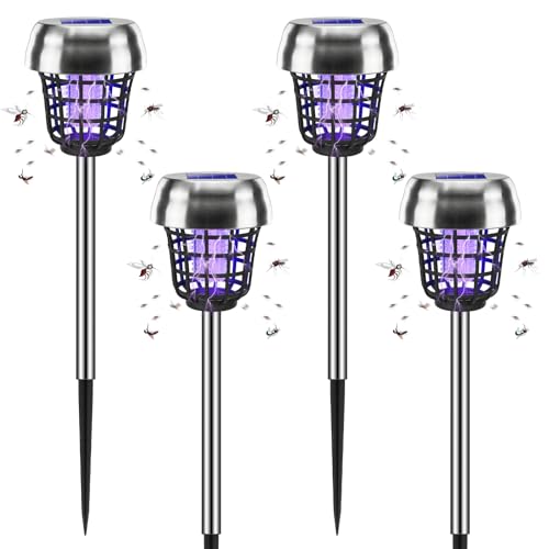 2026 Solar Powered Wireless Bug Zapper Outdoor, Mosquito Killer, Mosquito Repellent Outdoor for Patio RV Yard Garden Farm,IP65 Waterproof Fly Traps Gnat Control Zapper for Small Flying Insect Gnat(4)