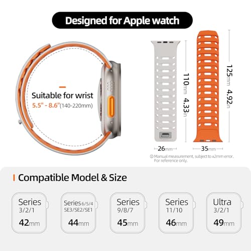 Image of X-it Magnetic Watch Band for Apple Watch Ultra 49mm, 46mm /45mm /44mm, Silicone Sport Strap with Strong Magnet for Men and Women, Compatible with Apple Watch Series 11 /10 /9 /8 /7 /6 /5 /4 /3 /2 /1 and SE