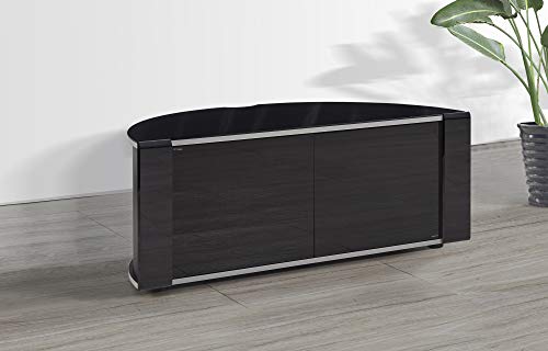 MDA Designs Sirius 1200 Remote Friendly Beam Thru Glass Door Gloss Piano Black Profile & Silver Trim up to 55" LCD/Plasma/LED Cabinet TV Stand - Image 9