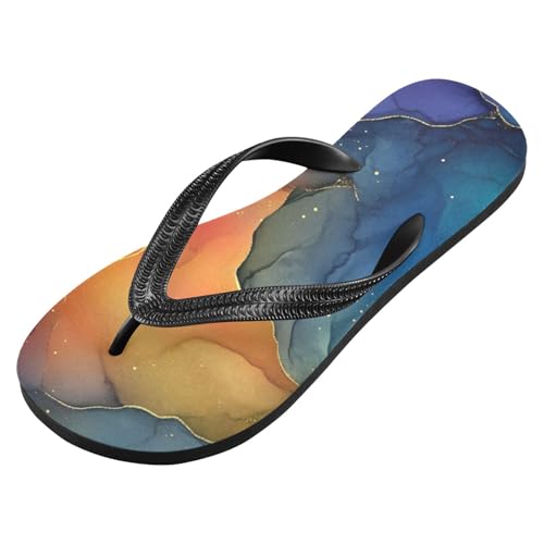 Ink Marble Flip Flop Sandal for Women Men, Casual Beach Slippers Indoor Outdoor XS2