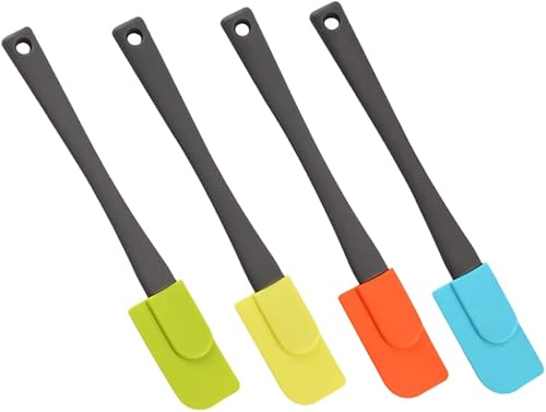 UPKOCH Espátula de metal para glasear, queso crema, 4 piezas, espátula de cocina de silicona, espátula de mantequilla de maní, cuchillo de