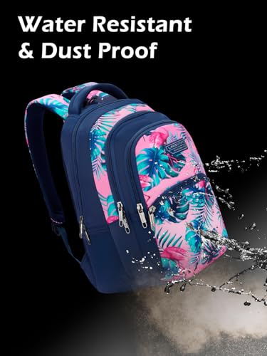 Image of Lavie Sport Flamingos 30L Navy Backpack |Organizer & Bottle Holder |Gift for Men, Women, Boys, Girls | Laptop Sleeve for School & College