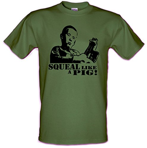Deliverance a reproductor de Pig de pared para chillar como Capone algodón T-camiseta de manga corta de sujeción para trabajos pesados