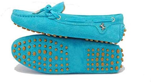 MGM-Joymod Ladies Women's Casual Slip-on Knot Light Blue Suede Leather Walking Driving Loafers Flats Moccasins Hiking Shoes 5 M US | Image 2