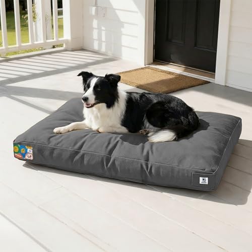 Sytopia 36 Inch Canvas Indestructible Outdoor Dog Bed for Large D...
