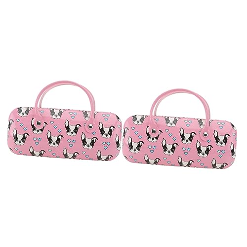 Étui à lunettes double en faux cuir de qualité supérieure style mignon et épuré