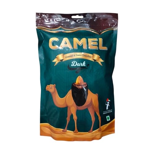 Image of Camel Almond & Dates Chocolate Dark 500gm, Premium Dates Filled with Almonds Coated in Rich Dark Chocolate, Middle Eastern Sweet Snack, Luxury Chocolate Dates Gift Box, Imported