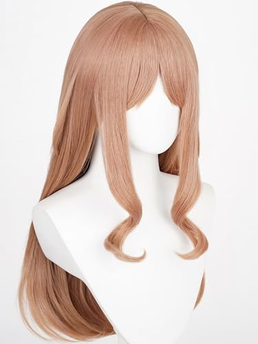Image of Half and Half Long Curly Anime Orange Brown Wig for Nagasaki Soyo Cosplay 26.3'' Light Blonde Brown Wigs with Bangs for Women Party Halloween