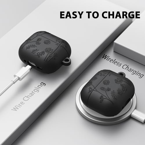 Image of Floral Case for Apple Airpods iPods 4 Case Cover Women-VISOOM 2025 3D Silicone Airpod iPod 4th Generation Protective Cases Cute with Keychain for AirPod Earbuds 4th Gen Wireless Charging Cases