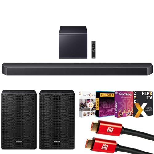 Speakers Samsung Q Series Soundbar HW-Q900H 7.1.2 Ch Subwoofer (2026) Bundle with SWA-9500S Wireless Rear Speaker Kit, Deco Gear 4K HDMI Cable and Tech Smart USA Premiere Movies Streaming Digital Download Official SmartThings Catalog Speakers Samsung Q Series Soundbar HW-Q900H 7.1.2 Ch Subwoofer (2026) Bundle with SWA-9500S Wireless Rear Speaker Kit, Deco Gear 4K HDMI Cable and Tech Smart USA Premiere Movies Streaming Digital Download Official SmartThings Catalog
