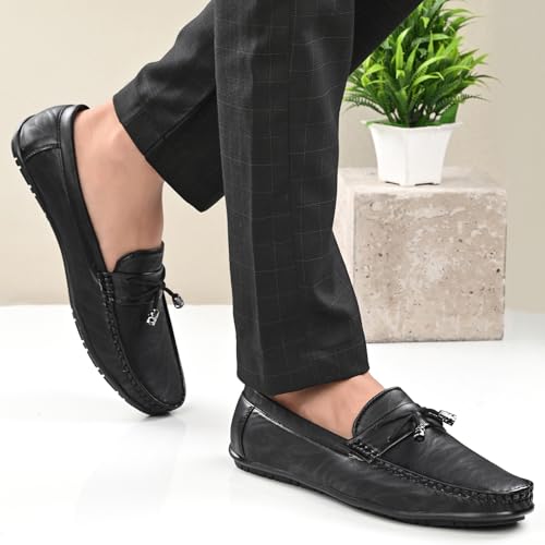Image of Karaddi Men's Loafer Shoes Tan Brown Black Shoe for Men Casual