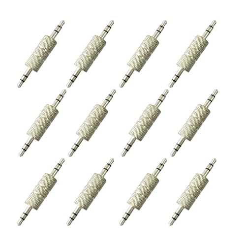 12 piezas adaptador de audio macho a macho 3.5mm miniatura 1