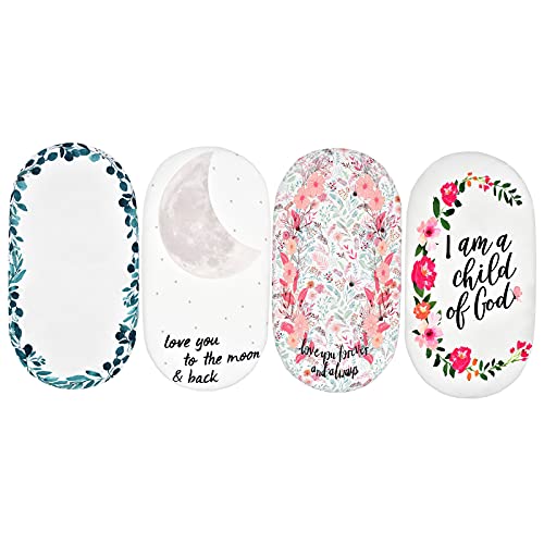 Bandeaux Blancs Habillés pour s Filles Couvre-bébé Berceau Panier Crib Care Pad Lit de bébé Moïse Drap-Housse 4PCS Feuille de Soins pour bébé Jean De Maternité Très Confortable (Multicolor, One Size)