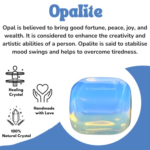 Image of Crystal Opalite Healing Tumbled Stone, Natural Polished Crystals for DIY Crafts, Manifestation, Meditation, Pooja Feng Shui and Reiki Healing (30 Grams)
