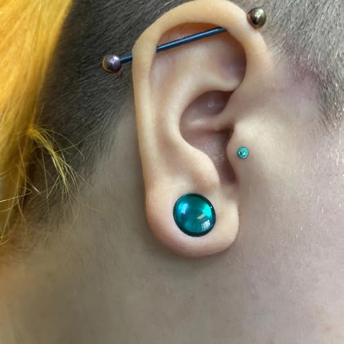 12Pcs/10Pcs/6Pcs Single Flare Glass Stretching kits Short Taper Expander with Rubber O-Rings,1.6-12mm(14G-00G) Full Size Ear Gauges Tunnels Plugs,6 colors Cylindrical Body Piercing3