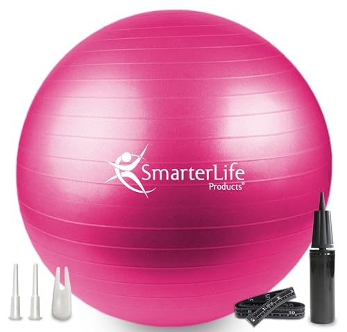 SmarterLife Exercise Ball Yoga Ball for Fitness, Balance...