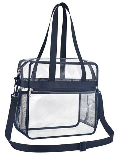 Image of Paxiland Clear Bag for Stadium Events 12x6x12 inches, Clear Tote Bag with Reinforced Strap, Clear HandBag for Sports Concert