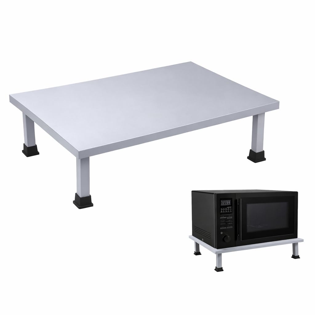 Space saving Heavy duty Metal Microwave Oven Fix Stand for Kitchen Platform - Table top (GREY 57453)-image-44