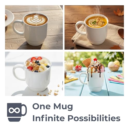 Set de 4 tazas apilables de porcelana 16 oz miniatura 6