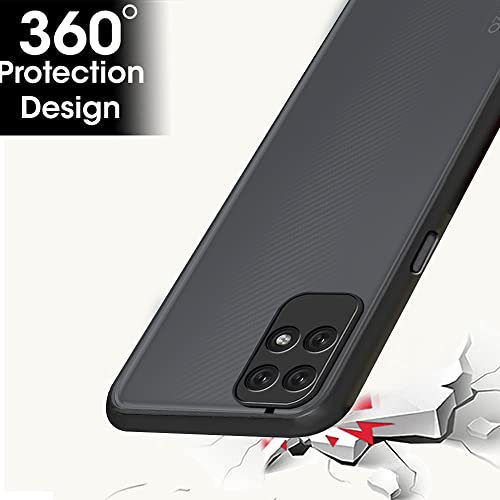 Image of TheGiftKart Translucent Hybrid Back Cover Case for Realme Narzo 50 4G | Smoked Matte Back | 360 Degree Protection | Protective Hard Back Case Cover for Realme Narzo 50 4G (PC & TPU | Black Bumper)