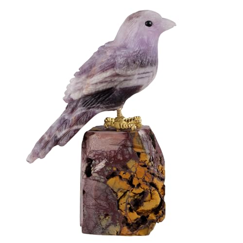 Estatua de cristal Ágata Amatista Magpie 2 pulgadas