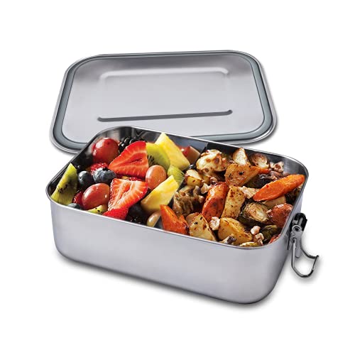 Afranti Stainless Steel Lunch Box, Leak-Proof Lunch Container for Kids & Adults 40oz Stainless Steel Bento Box for Sandwich, Pasta and Fruit, Perfect for Work or School Lunch