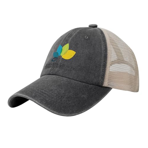 Johnson County Community College Hat Adjustable Athletic Vintage Washed Distressed Mesh Baseball Cap Black