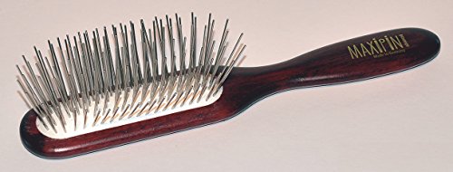 Keller Maxi Pin advanced, oval, schmal, 21,6 cm lang, 35 mm Stifte, unisex, Braun, Silber, Haarbürste, Entwirren, Erwachsene, Individuen