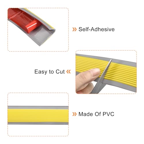 uxcell 1Pcs Stair Nosing, Vinyl Stair Edge Protector, Anti Slip Step Trim for Stair Edging Stair Edge Trim - Image 3