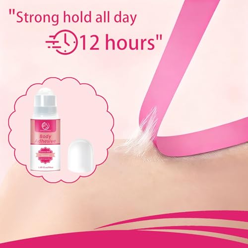 Fashion Glue Hautkleber für Kleidung Klamotten Kleber auf Haut Transparentes Hautfreundlich Zum Kompressionsstrümpfen Strumpfhosen Tänzer Schultergurten für alle Stoffarten (50ml)