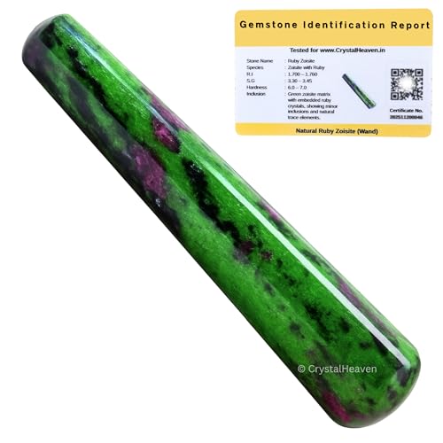Image of Ruby Zoisite Crystal Wand - Smooth Crystal Wand for Energy Healing, Chakra Balancing, Meditation and Home Decor - Crystals and Healing Stones for Gift